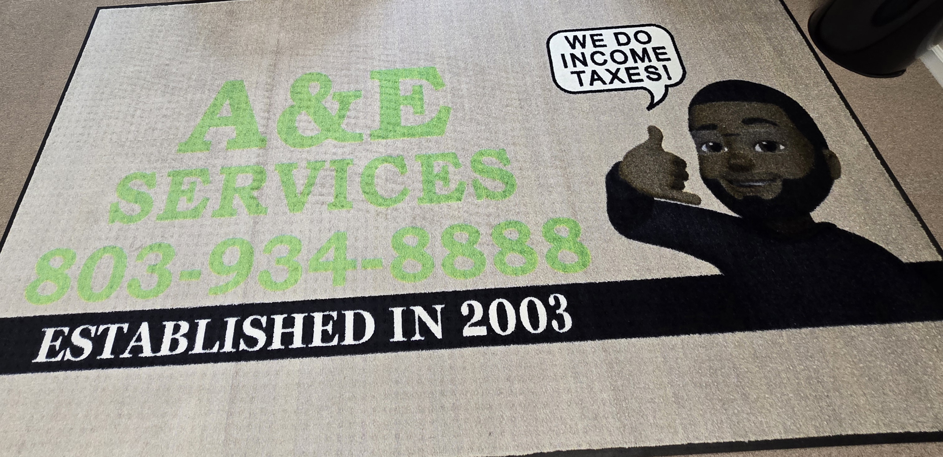 A&E Services branding mat